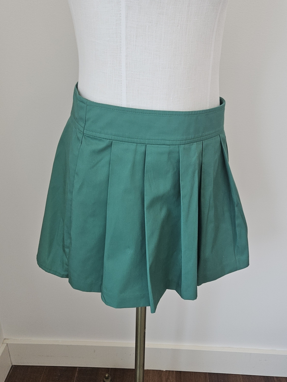 Sunday Best Emerald Green Pleated Mini Skirt